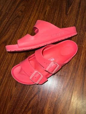 Birkenstock Hot Pink Two-Strap Slide Sandals
